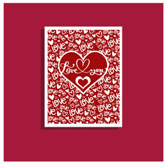 Fototapeta na wymiar Valentine Love Gift Card Svg Design