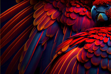 Obraz premium abstract backgrounds red feathers, creative art for graphic design and natural photography