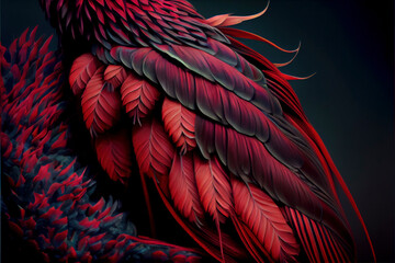 Obraz premium abstract backgrounds red feathers, creative art for graphic design and natural photography