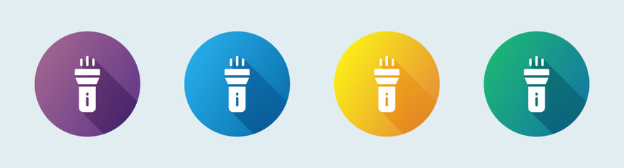 Flashlight solid icon in flat design style. Torch signs vector illustration.