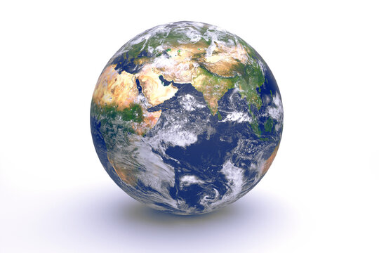 Detailed Planet Earth Globe. 3D Illustration Render. Elements of this image furnished by NASA.