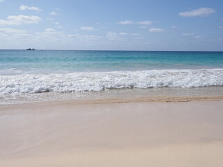 White waves at beach on Sal island in Cape Verde