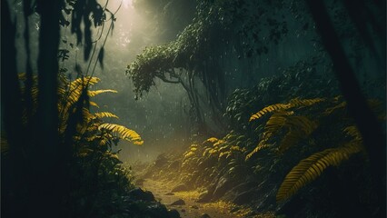 Fototapeta na wymiar Nature 4K Wallpaper, Yellow Forest, Landscape