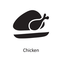 Fototapeta premium Chicken vector Solid Icon Design illustration. Christmas Symbol on White background EPS 10 File