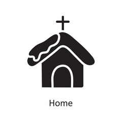 Home vector Solid Icon Design illustration. Christmas Symbol on White background EPS 10 File