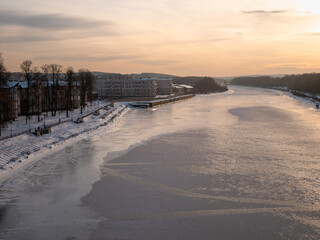 sunset in winter