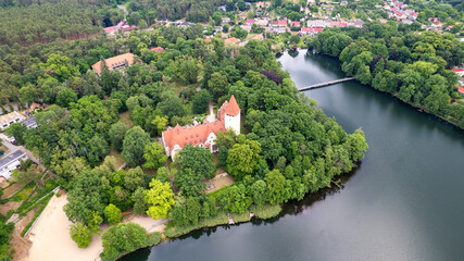 Fototapeta na wymiar Aerial view of the town of the old city of Lubniewice, Polska