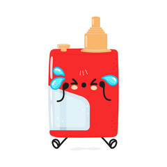 Cute sad vape character. Vector hand drawn cartoon kawaii character illustration icon. Isolated on white background. Sad vape character concept
