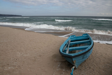 Ship on the coast of the Black Sea, Bulgaria