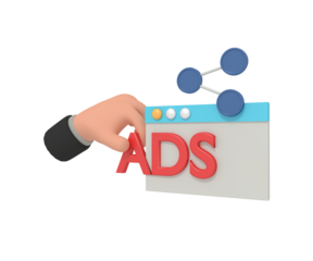 3d illustration of Online Advertisement