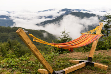 A hammocks for relaxing in the morning in beautiful natural