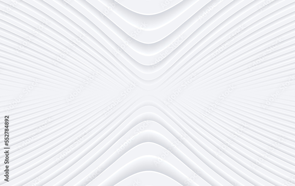 Poster white striped pattern background, 3d lines design, abstract symmetrical minimal white gray backdrop 