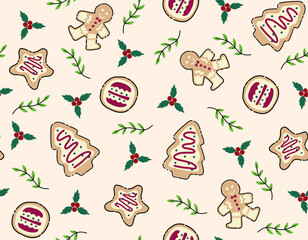 Doodle Christmas cookies pattern