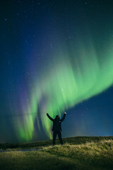 Obraz na płótnie Canvas Aurora Boreal en Islandia