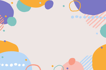 Free vector trendy hand drawn minimal background and abstract shapes wallpaper
