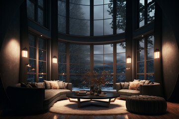 interior design, living space, generative ai composite 