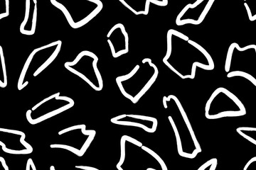 Fototapeta na wymiar Free vector trendy hand drawn minimal background and abstract shapes seamless pattern