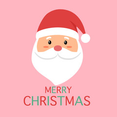 Cute Santa Claus in flat design. Merry Christmas concept vector illustration.
