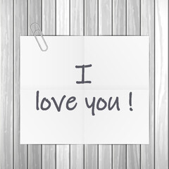 Notepad i love you text