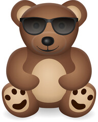 Obraz premium Teddy bear with sunglasses