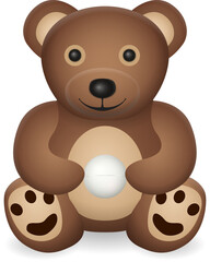 Teddy bear with table tennis ball
