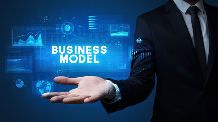 Hand of Businessman holding motivational message