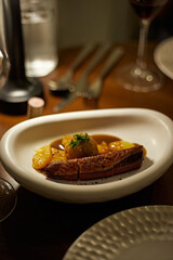 Dry aged duck breast with potato croquet