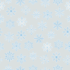 Snowflake pattern. Snow. Cold colors