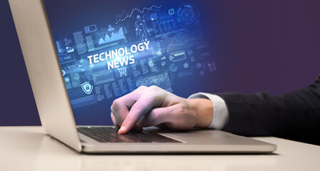 Businessman working on laptop concept