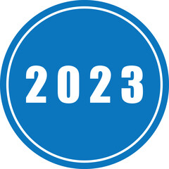 Simple 2023 icon in a circle