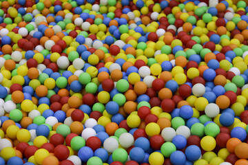 holidays, children's parties, game rooms, boxes full of small colored balls