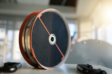 A desiccant wheel made of paper coated with silica gel is an essential component of any industrial dehumidifier.