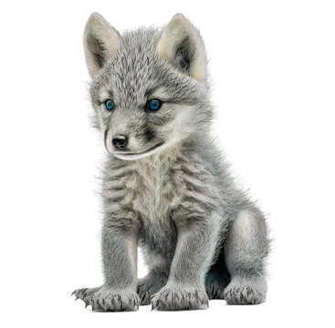 cute adorable wolf isolated on transparant background