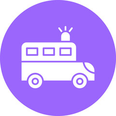 Prison Bus Icon Style