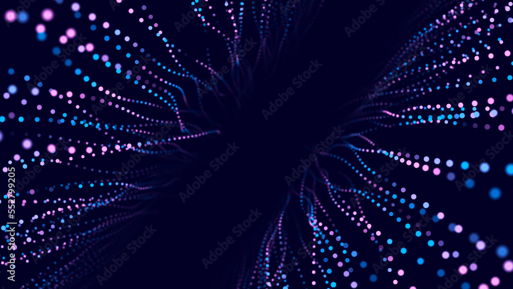 Aufkleber digital halftone wave lines texture. the futuristic blue abstract structure of network connection. b