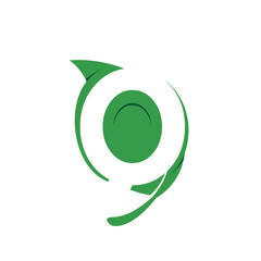 Leaf letter o icon