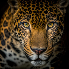 Naklejka na ściany i meble close up portrait of a jaguar