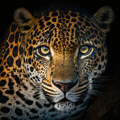 close up portrait of a jaguar