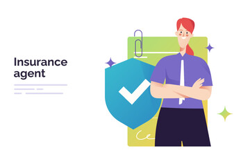 Vector illustration on a subject of service of insurance and protection