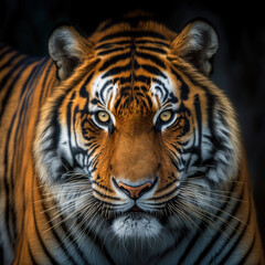 portrait of a majestic siberian tiger