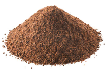 Pile of ground cinnamon powder (Cinnamomum verum bark), isolated png