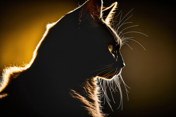 portrait of a cat,portrait,silhouette of a cat