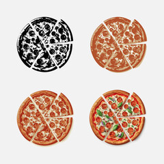 a piece of pizza logo illustration bundle