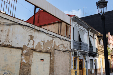 Fototapeta na wymiar Houses in El Cabanyal, a Neighborhood in the City of Valencia, Spain