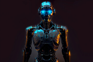 Fototapeta premium Robots. Futuristic interpretation Future 2025. Illustration for advertising, cartoons, games, print media.Illustration for advertising, cartoons, games, print media. My collection.