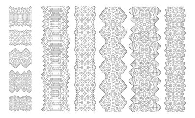 Coloring book art with fantasy paint brushes set