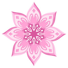 Clip art with isolated pink decorative flower