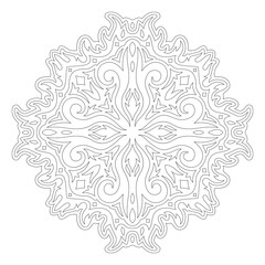 Line art for coloring book with vintage pattern