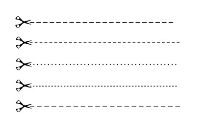 Cut line with scissors, Scissors cutting Line