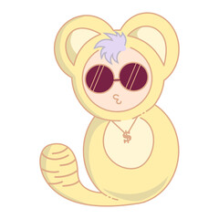 Little kid in cute tanuki costume.